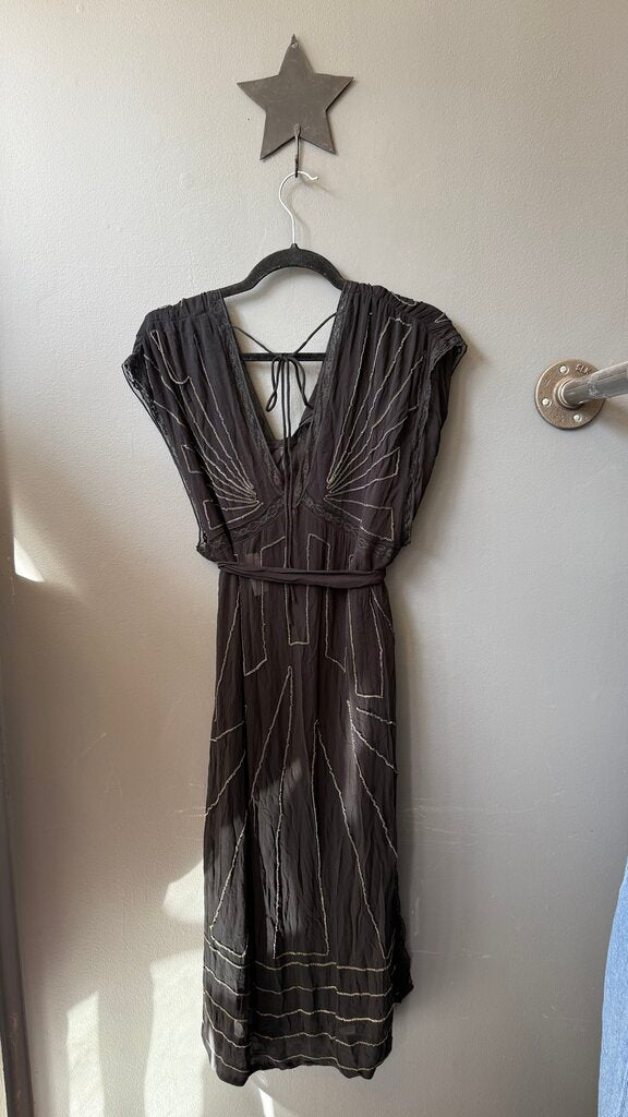 Beaded Sheer Midi Dress