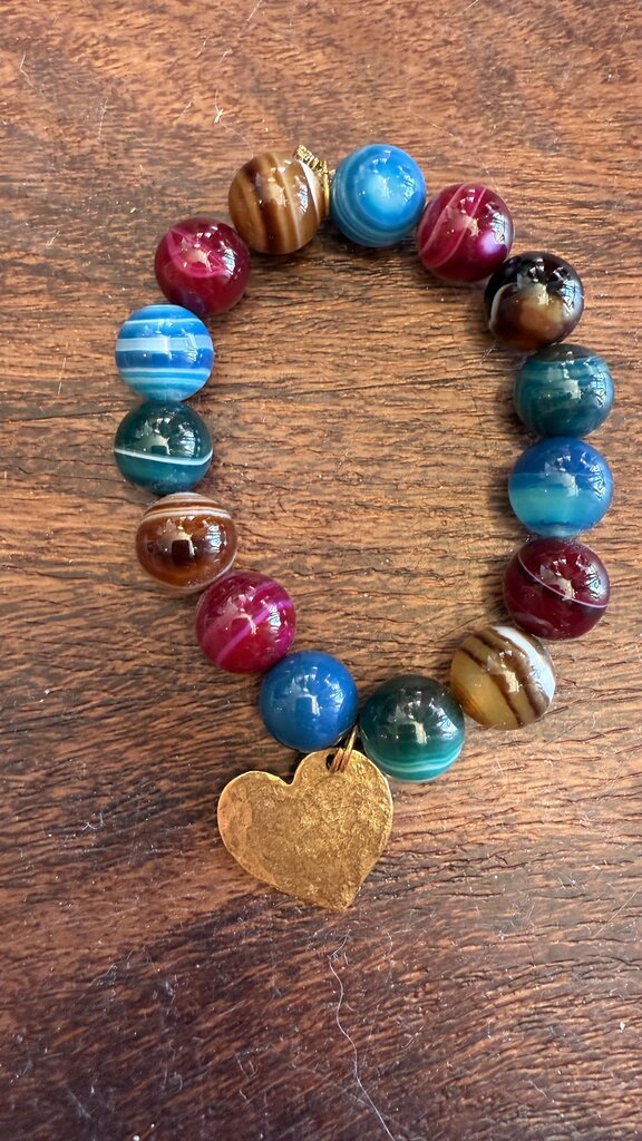 Stone Heart Stretch Bracelet