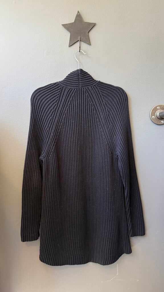 Heavy Cotton Ribbed Cardigan Sweater