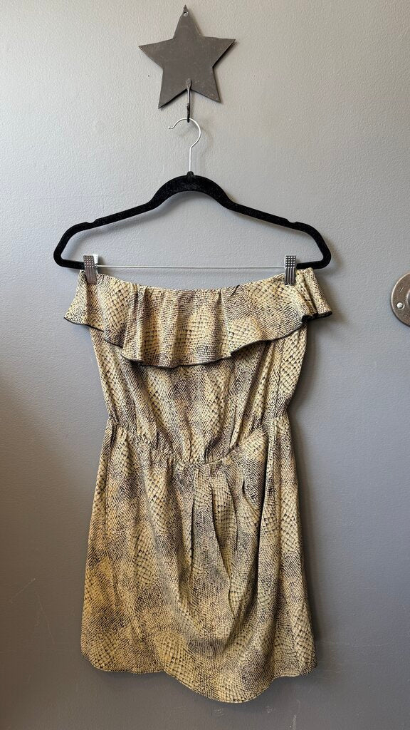 Silk Ruffle Strapless Dress