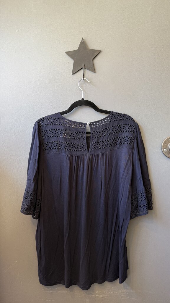 Eyelet Neckline Blouse