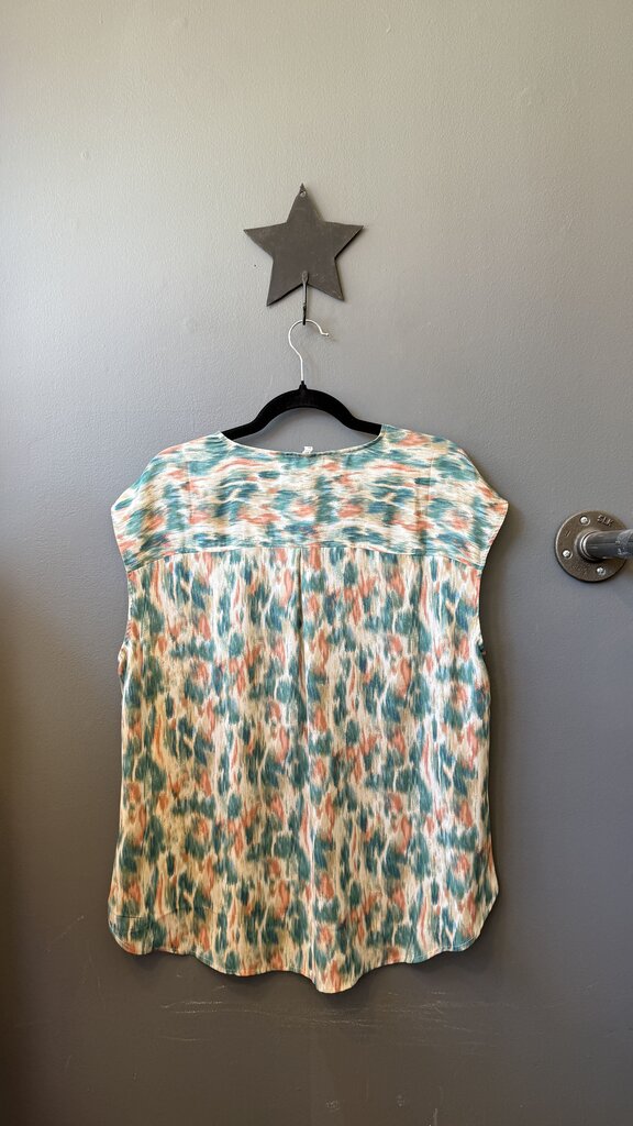 Watercolor Vneck Blouse