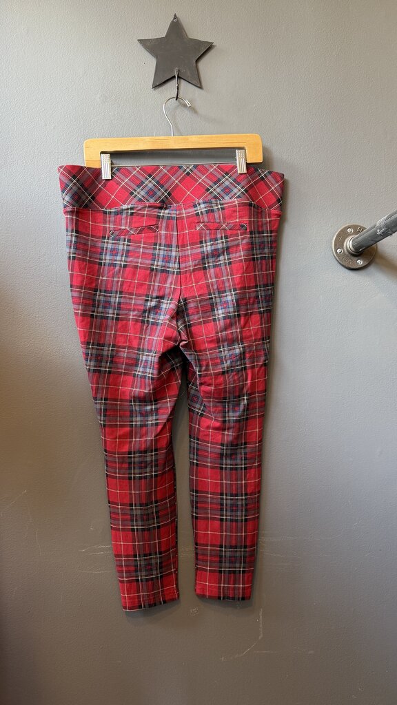 Plaid Skinny Stretch Legging Pants