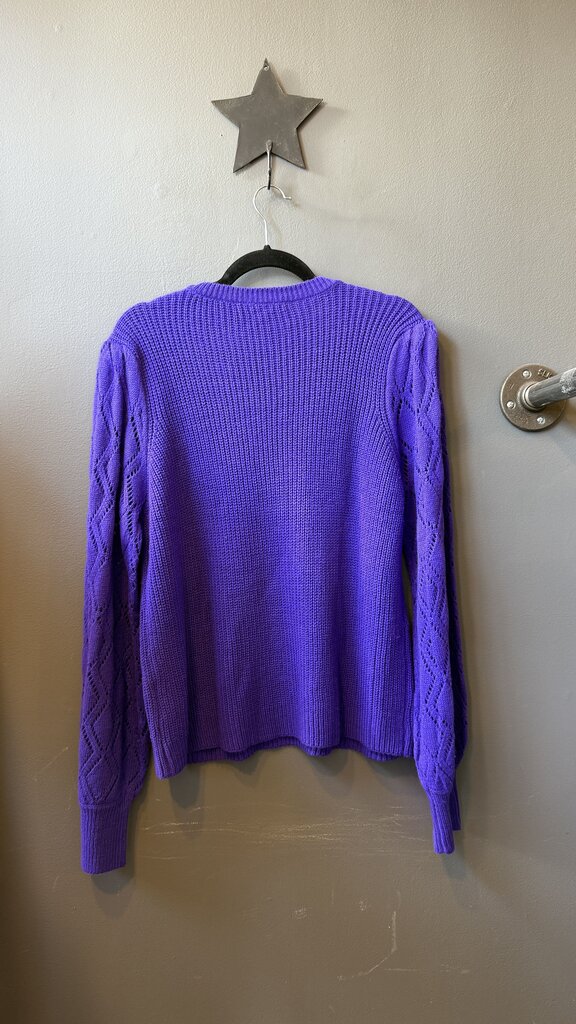 Puff Shoulder Vneck Sweater