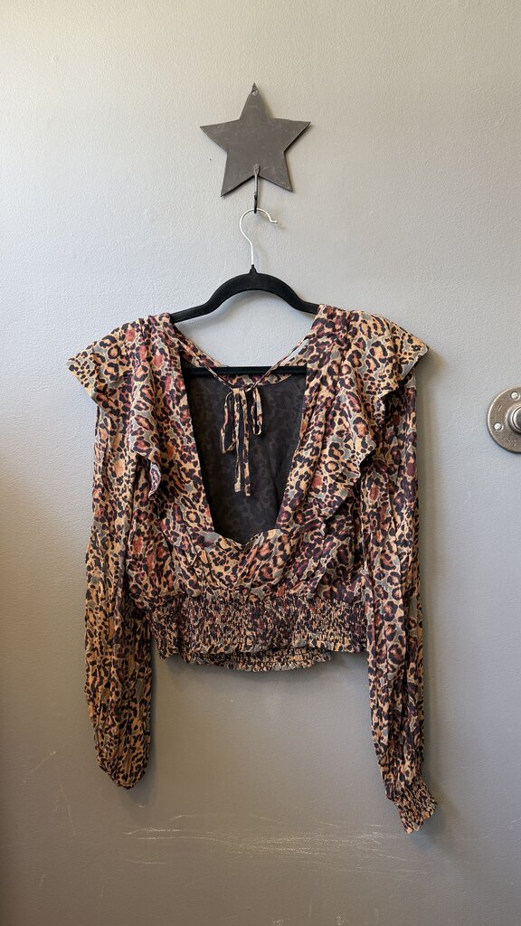 Open Back Leopard Blouse