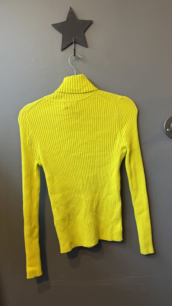 Ribbed Neon Turtleneck Sweater
