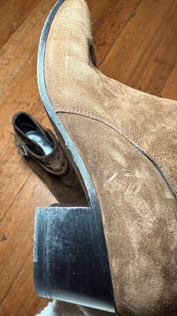 Suede Belted Booties