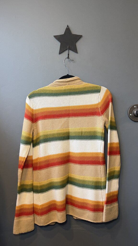 Cashmere Stripe Open Cardigan Sweater