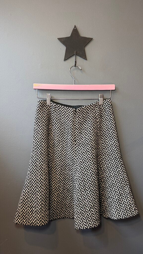Herringbone Tweed Flip Skirt