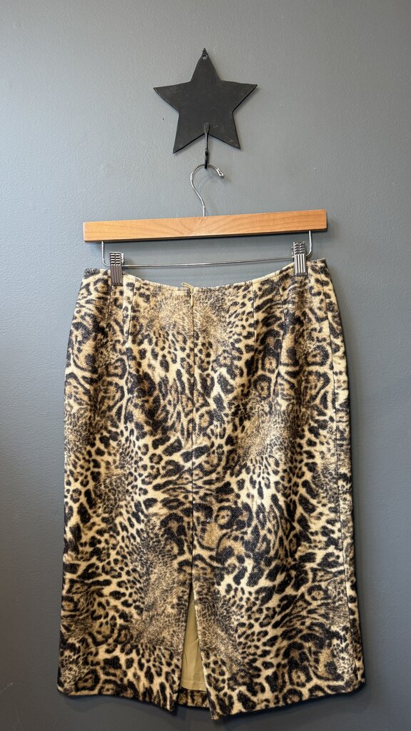 Leopard Brushed Pencil Skirt