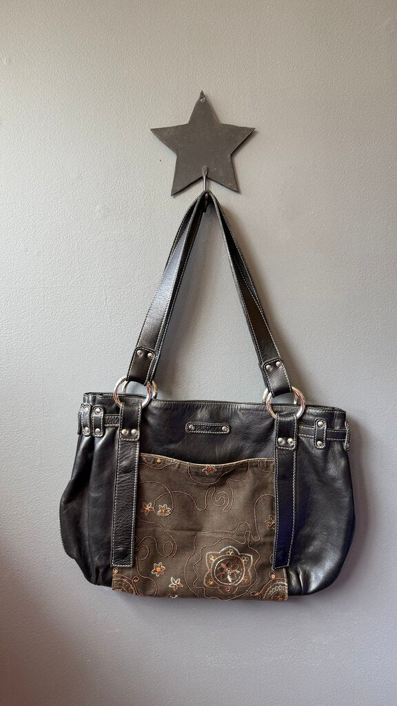 Leather East West Tote Bag