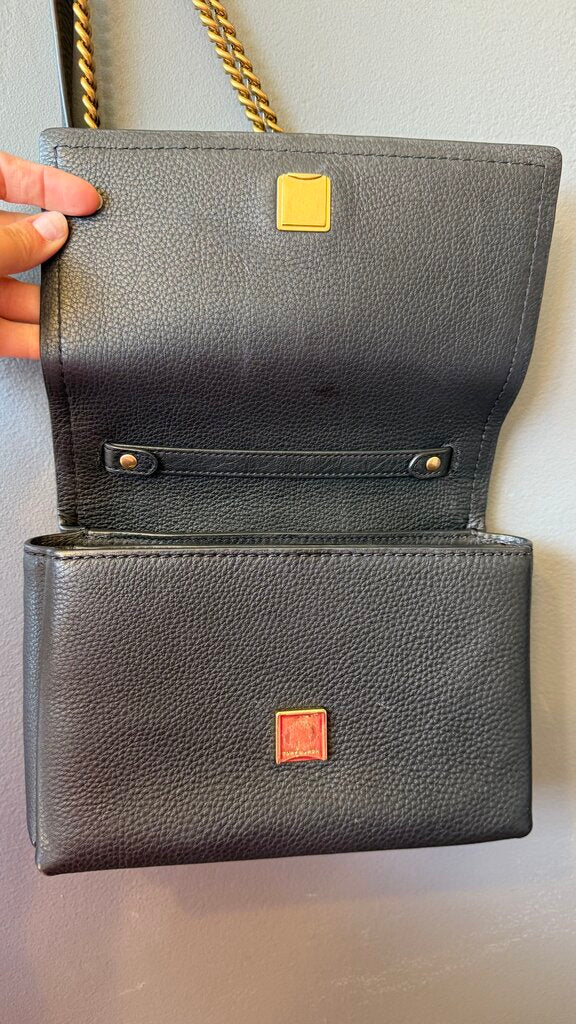 Leather Flap Chain Crossbody Bag