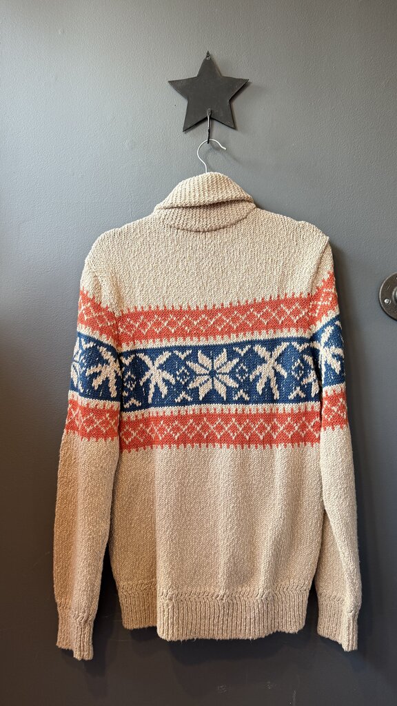 Cotton Linen Shawl Collar Zip Cardigan Sweater