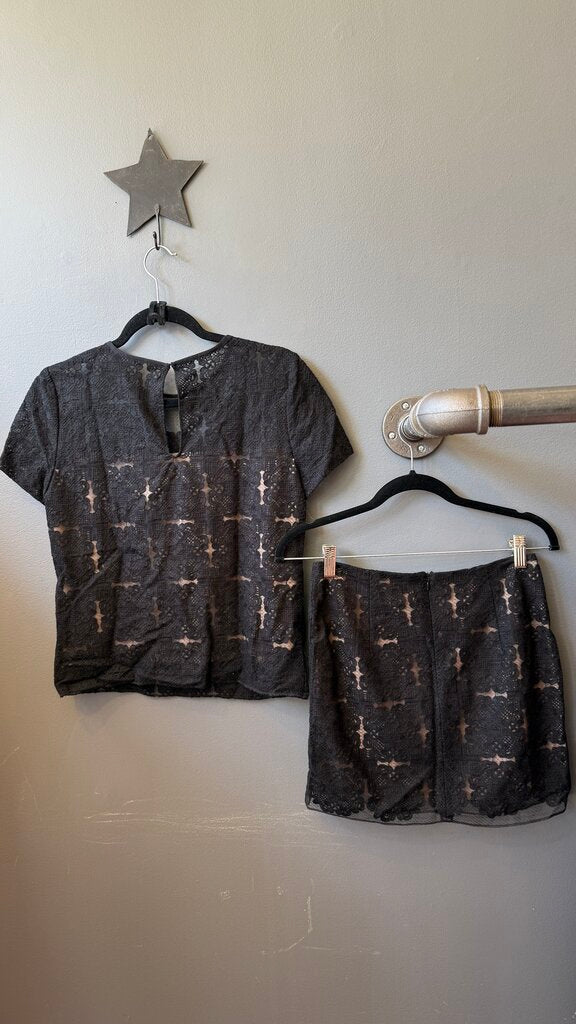 Lace Mini Skirt + Top