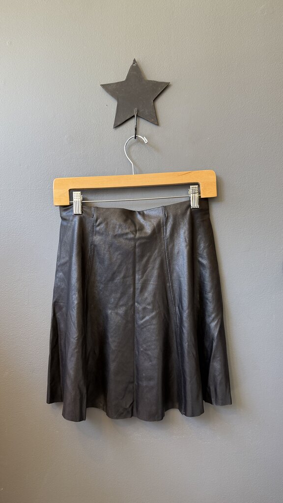 Kick Flip Faux Leather Skirt