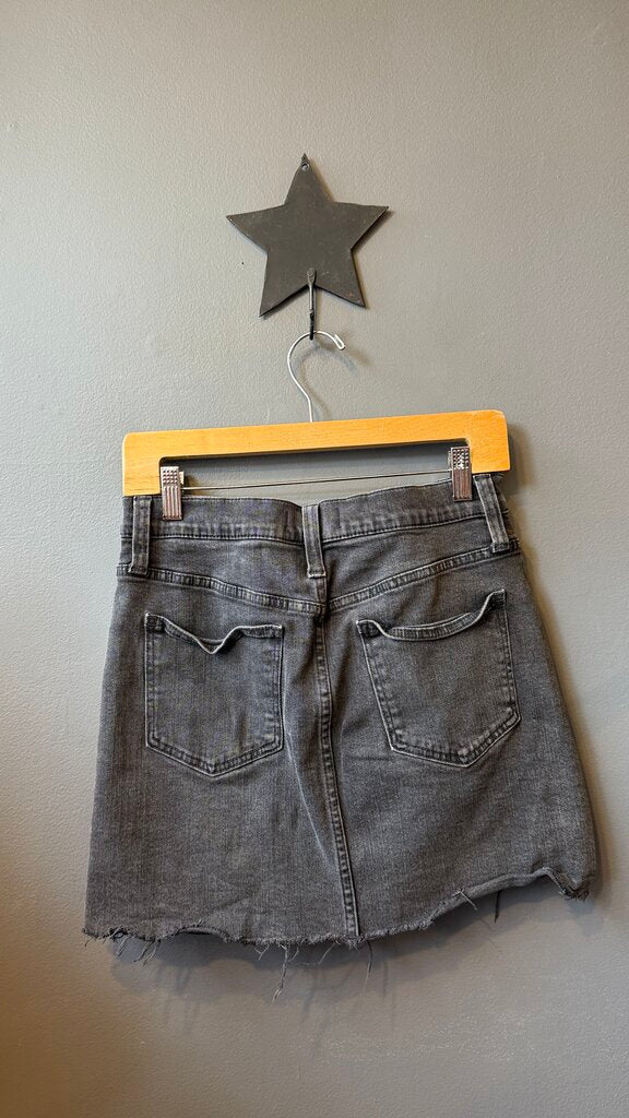 Stretch Denim Straight Mini Skirt