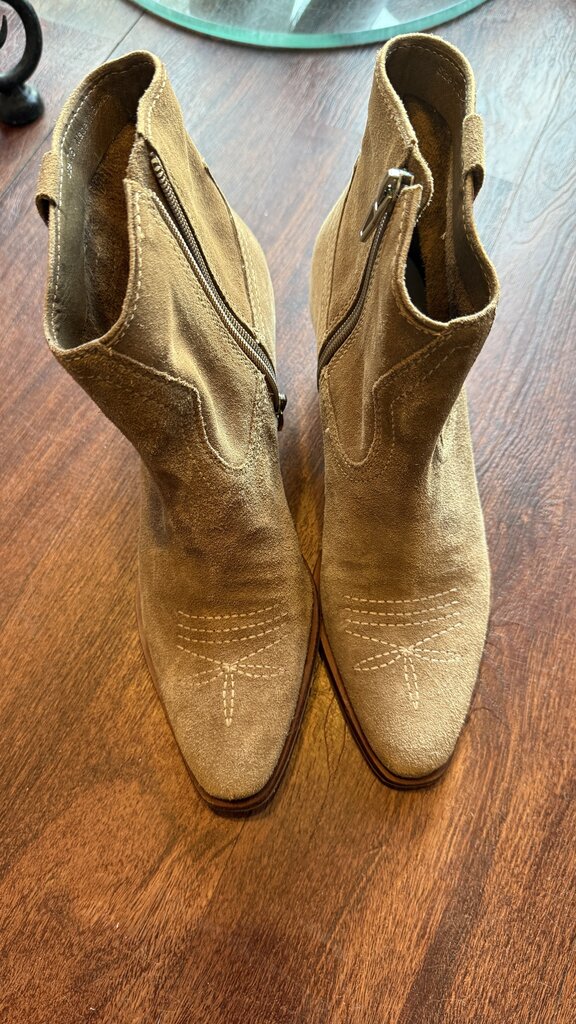 Suede Western Booties