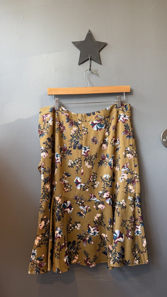 Floral Ruffle Midi Skirt