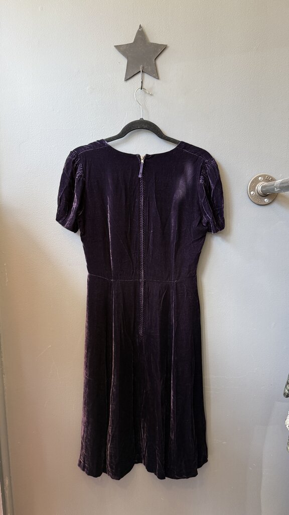 Purple Velvet Midi Dress
