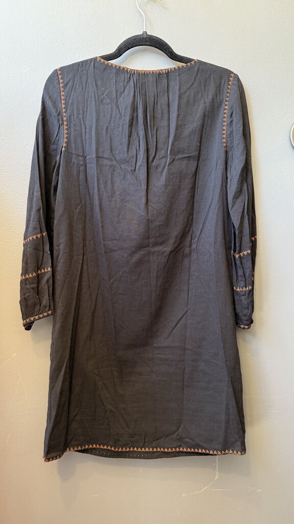 Embroidered Tassel Shift Dress