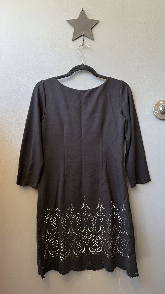 Lazer Cut Hem Longsleeve Dress