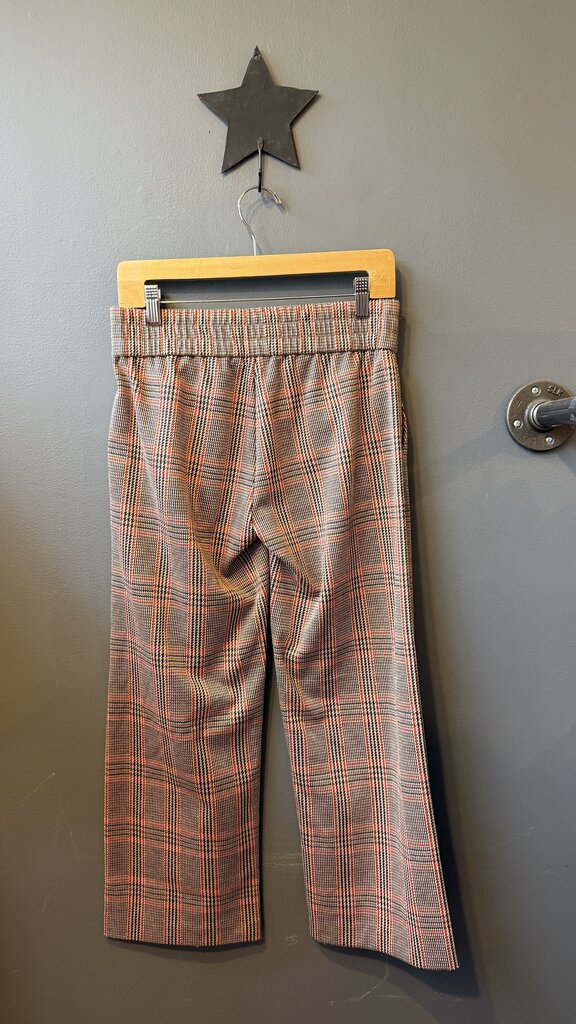 Plaid Pull On Crop Pants