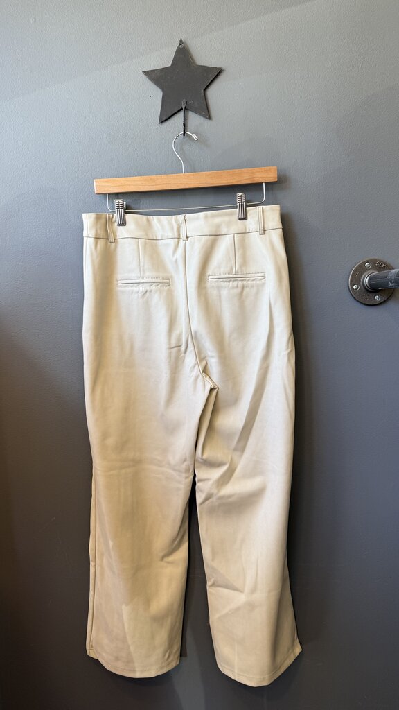 Faux Leather Wide Leg Crop Pants