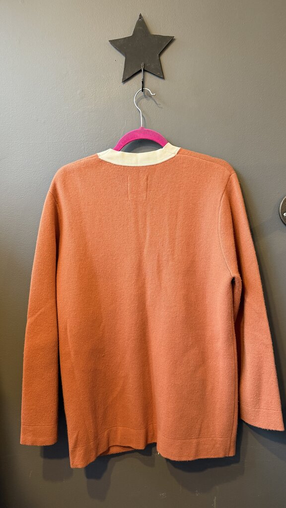 Vneck White Trim Cardigan Sweater