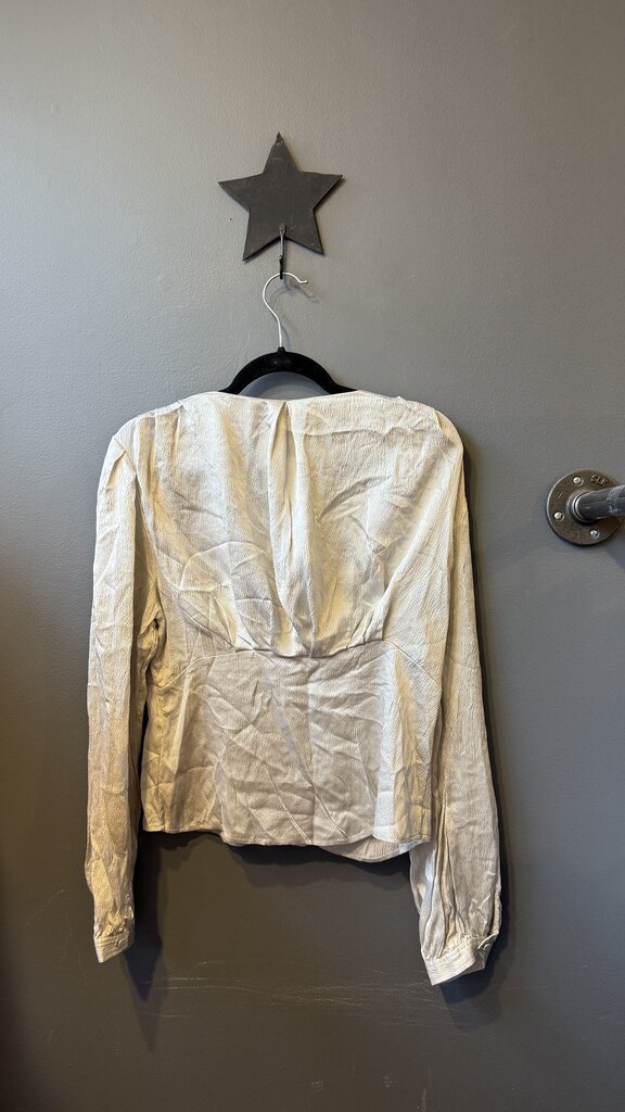 Crinkle Deep V Silk Blouse