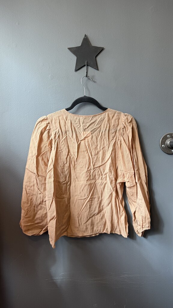 Covered Button Popover Blouse