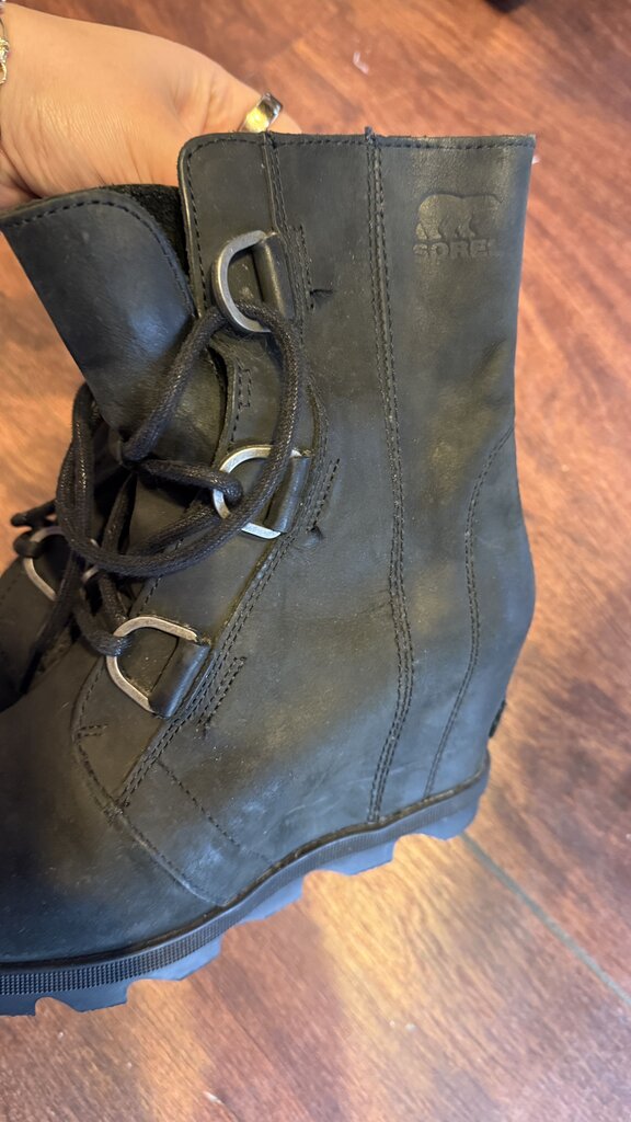 Leather Wedge Booties