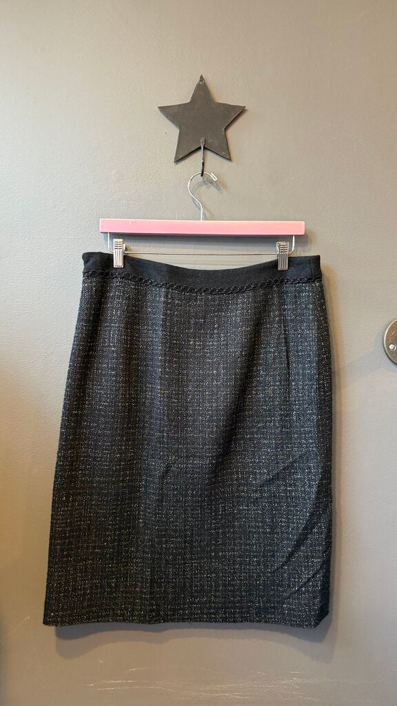 Shimmer Wool Blend Pencil Skirt