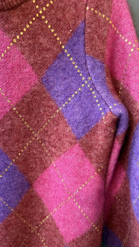 Gold Fleck Argyle Sweater
