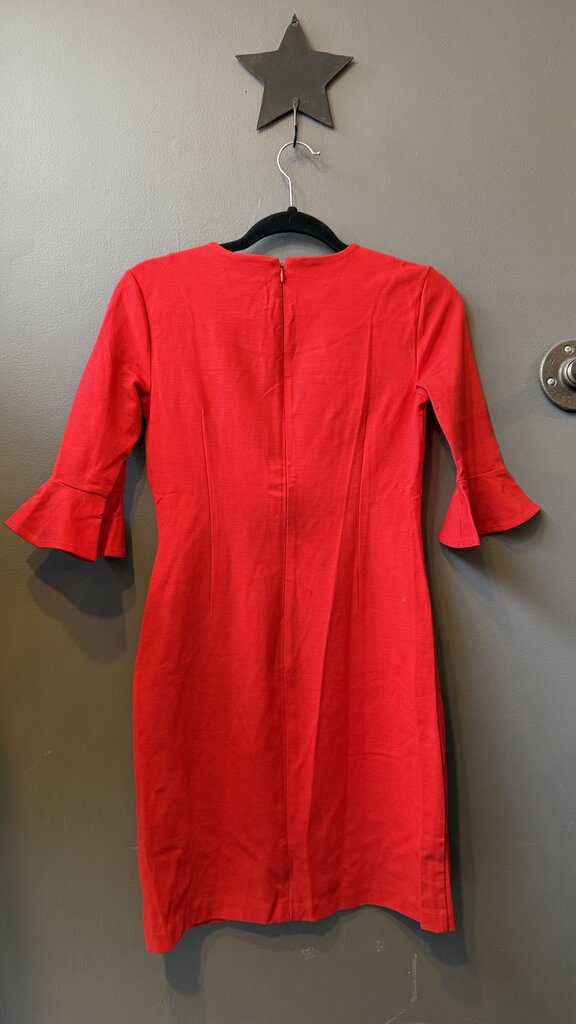 Petite Ruffle Cuff Ponte Sheath Dress