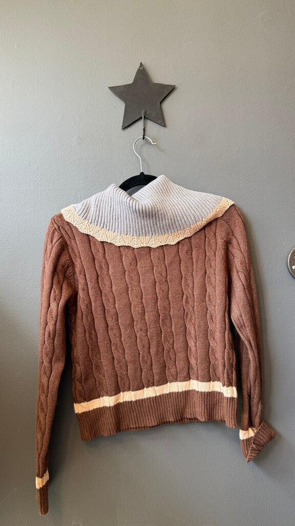 Shawl Collar Cableknit Sweater
