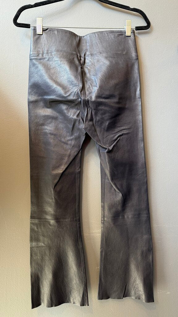 Crop Flare Leather Pants