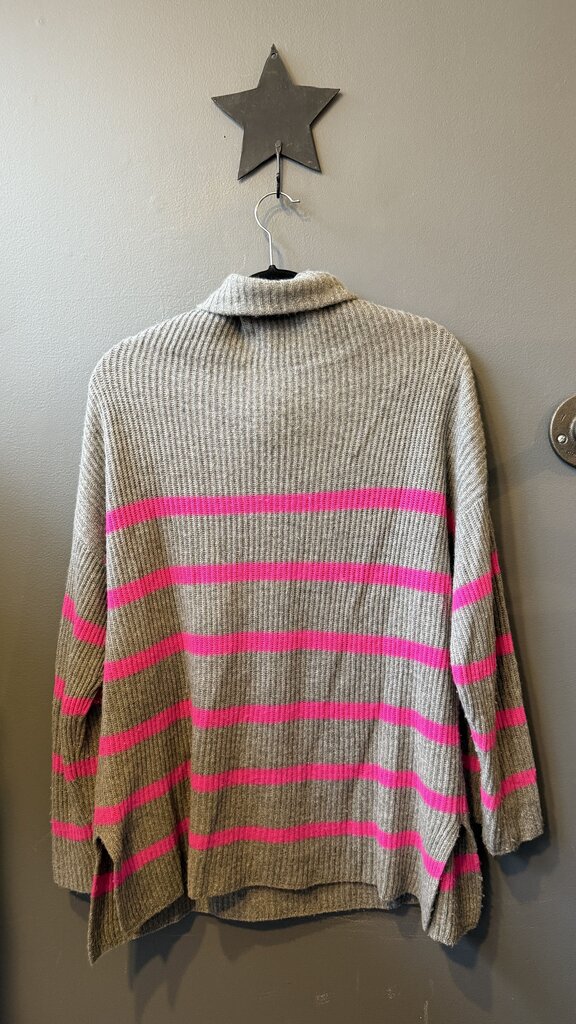 Cashmere Stripe Funnelneck Sweater