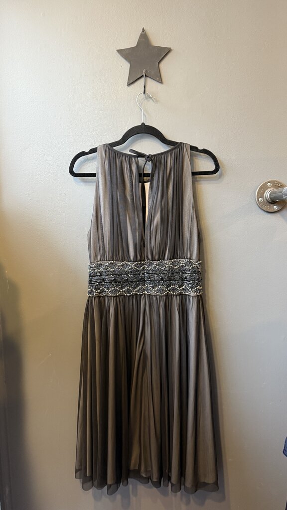 High Neck Tulle Beaded Dress