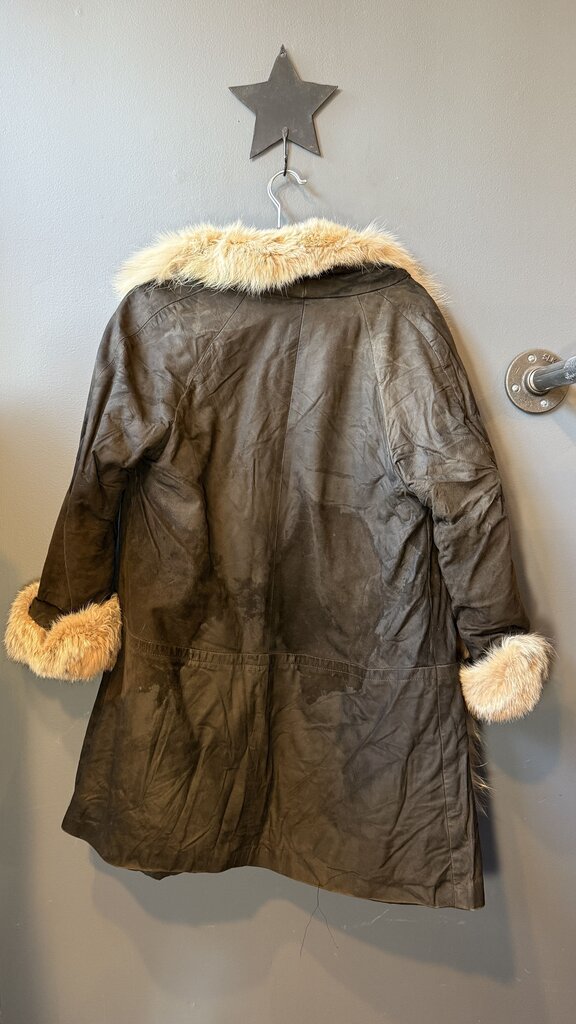 Vintage Shearling Fur Trim Jacket