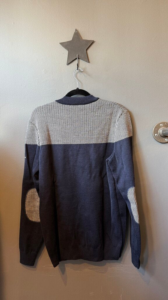 Print Colorblock Crewneck Sweater