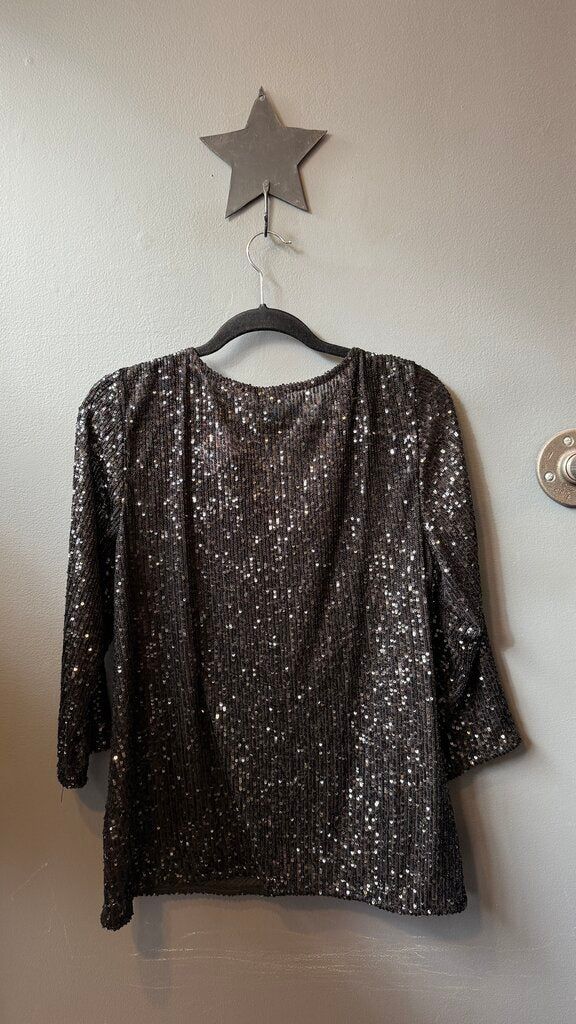 Sequin Cowlneck Top