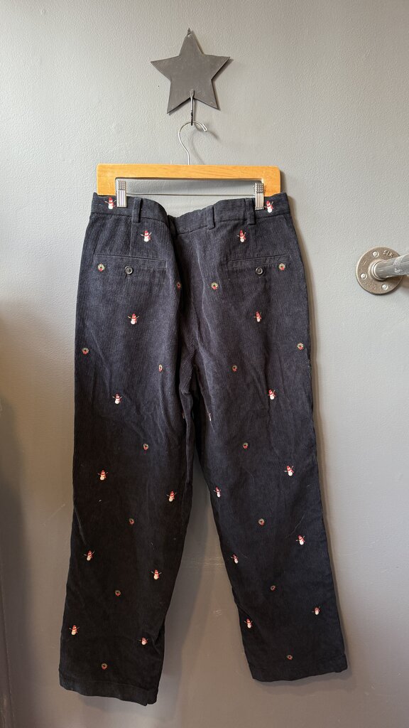 Snowman Wreath Corduroy Pants