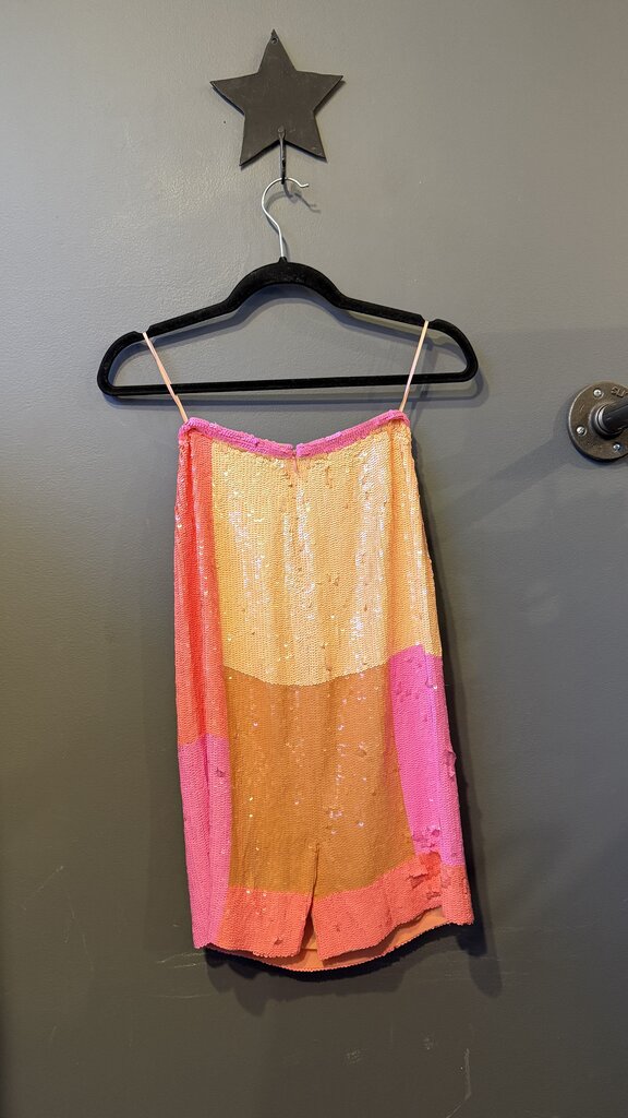 Colorblock Sequin Pencil Skirt