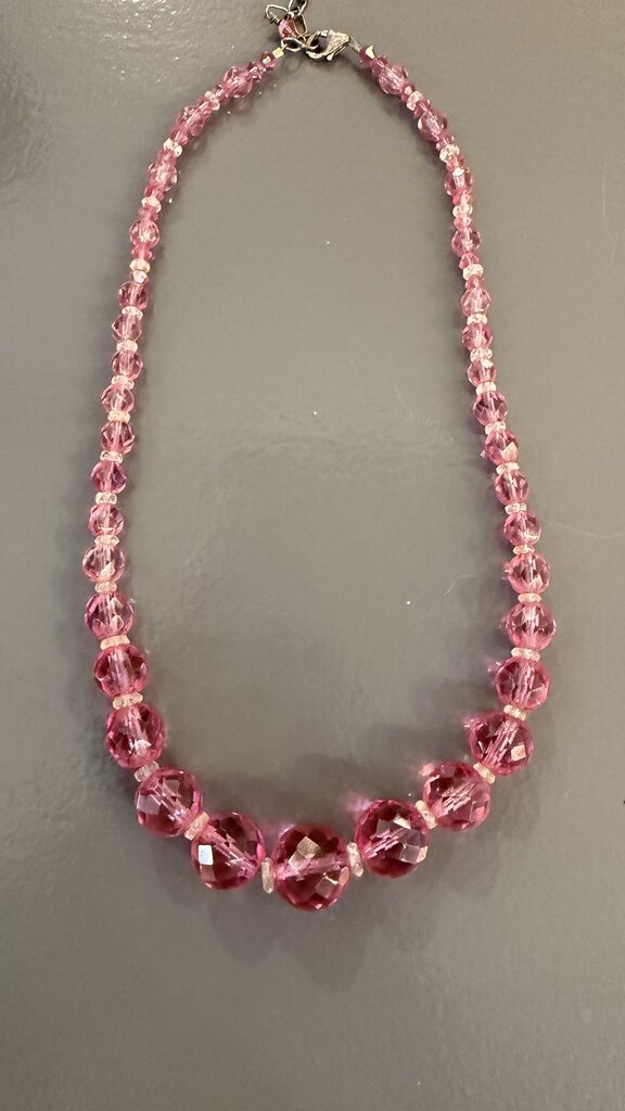Vintage Glass Graduated Necklace