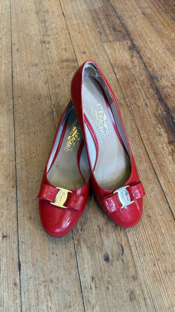 Patent Bow Block Heels