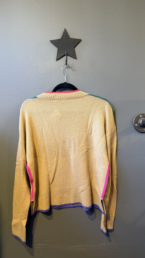 Color Trim Wool Sweater