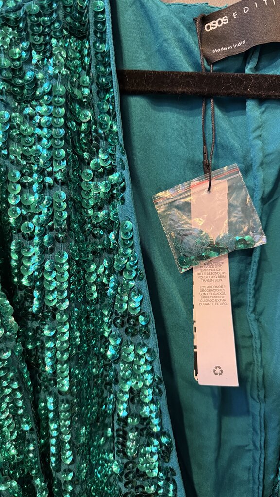 Sequin Wrap Mini Dress