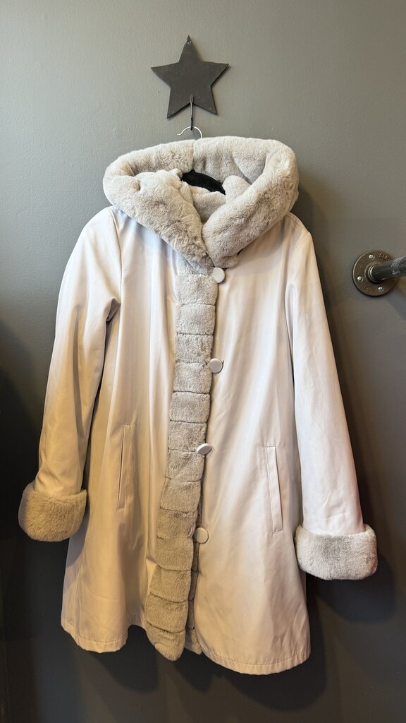 Reversible Faux Fur Hooded Coat