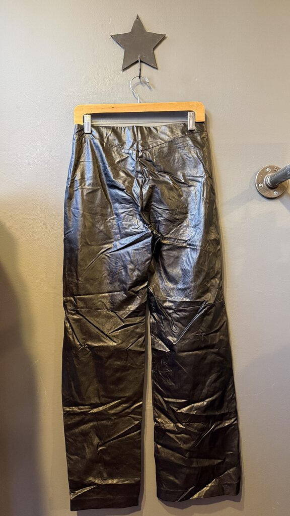 Wide Leg Faux Leather Pants