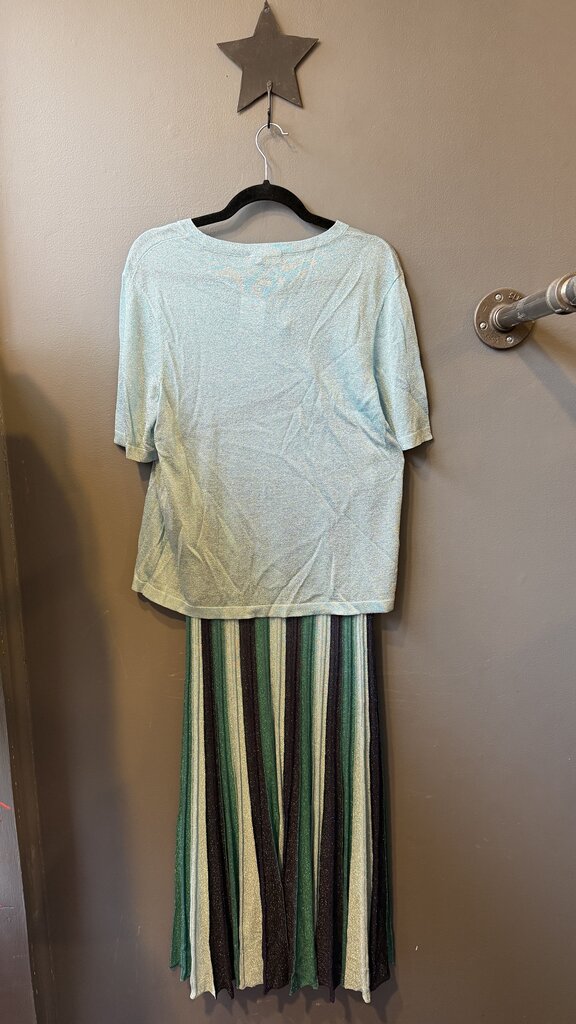 Shimmer Pleated Midi Skirt + Top